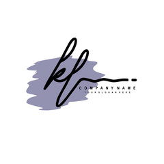 Fototapeta na wymiar KL handwriting logo template of initial signature. beauty monogram and elegant logo design