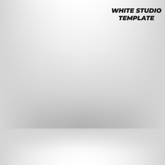 White studio template. Vector abstract mock up 3D stage background.
