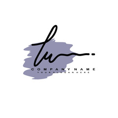 LU handwriting logo template of initial signature. beauty monogram and elegant logo design