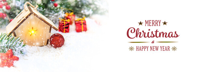 Christmas background and decor. New Year. Selective focus.