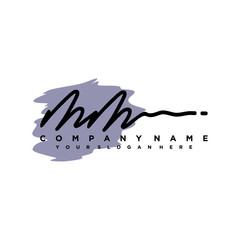 MM handwriting logo template of initial signature. beauty monogram and elegant logo design
