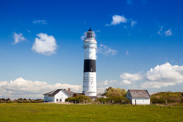 Rotes Kliff lighthouse, near Kampen, Sylt, Schleswig-Holstein, Germany,
