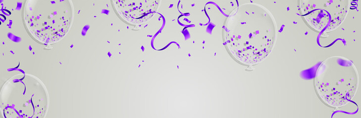 Vector Illustration of Purple Balloons