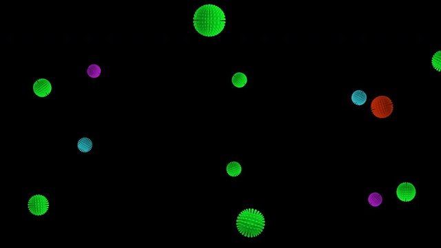Animated Few Germs Bacteria Virus Floating around Video Clip with transparent background Alpha Channel UHD 4K Full HD resolution