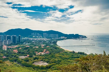 Foto op Canvas Top View of Hainan's Sanya City with  luxury hotels. Summer Vacation Paradise in Asia. © Алина Троева