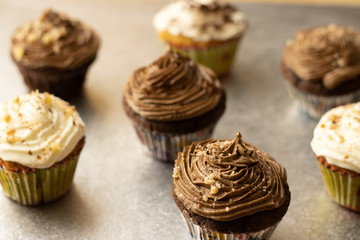 Sweet homemade chocolate and lemon cupcakes