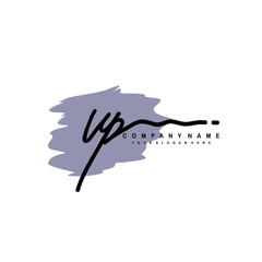 VP handwriting logo template of initial signature. beauty monogram and elegant logo design
