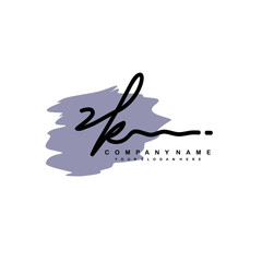 ZK handwriting logo template of initial signature. beauty monogram and elegant logo design