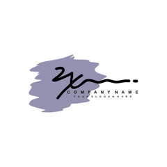 ZX handwriting logo template of initial signature. beauty monogram and elegant logo design
