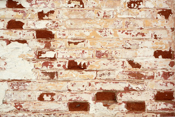 Old grungy brick wall texture with blur effect.