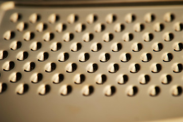 Stainless metal grater close up 