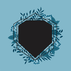 Floral border background - dark blue background