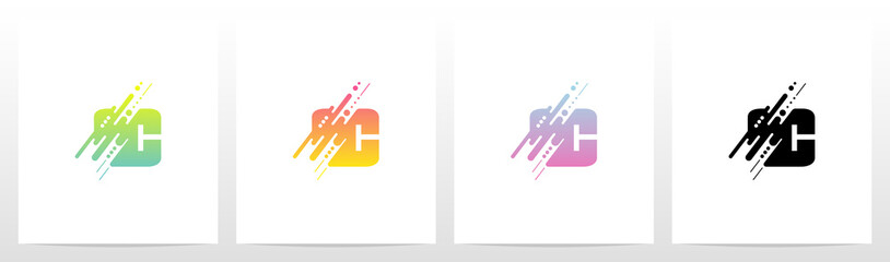 Abstract Dots And Lines Letter Logo Design c