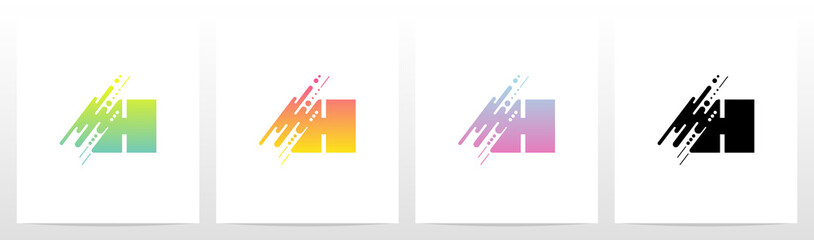 Abstract Dots And Lines Letter Logo Design h