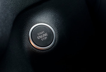 Car push start stop button inside modern technology car