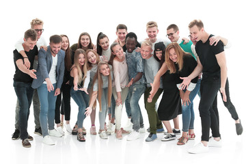 Fototapeta premium in full growth. a group of successful young like-minded people