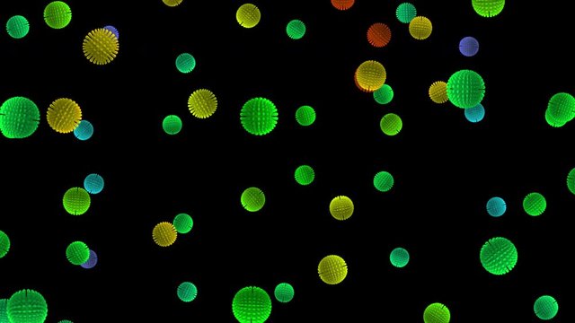 Animated Germs Bacteria Virus Floating around Video Clip with transparent background Alpha Channel UHD 4K Full HD resolution