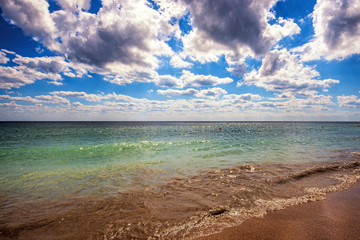Black Sea beach with clouds