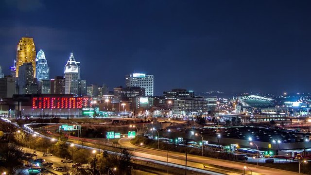Cincinnati Ohio Skyline Timelapse