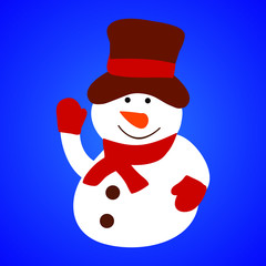 vector, isolated, new year snowman