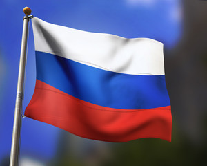 Russia Flag in the Wind
