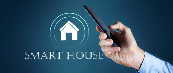 man controls smart home via phone