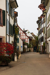 street in old town of Basel Switzerland
