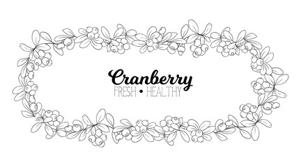 Cranberry. Element for design. Good for product label. Outline hand drawing vector illustration..