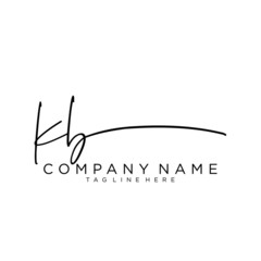 Initial letter KB Signature handwriting Logo Vector