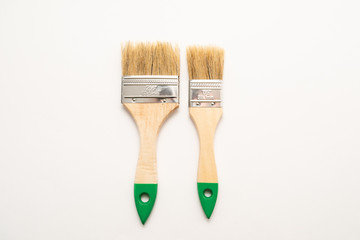 paint brush on white background close-up