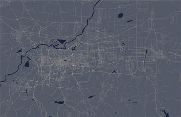 map of the city of Jinan, China