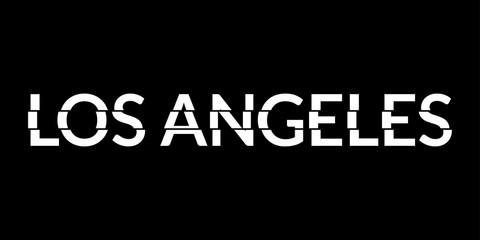 Los Angeles typography text. LA modern design with glitch effect. T-Shirt graphic. Vector illustration.
