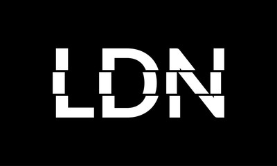 London typography text. LDN modern design. T-Shirt, print, poster, graphic. Vector illustration.