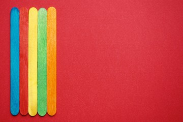 colorful wooden sticks decoration, abstract background