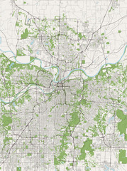 map of the city of Kansas City, USA