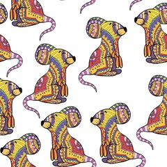  multicolored mouse pattern vector illustration isolated on white background