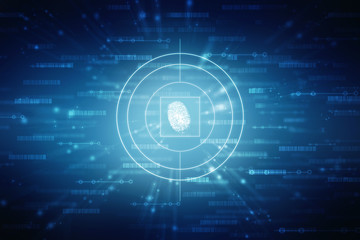 Obraz premium Fingerprint Scanning Technology Concept 2d Illustration