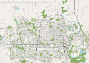 map of the city of Omaha, USA - obrazy, fototapety, plakaty