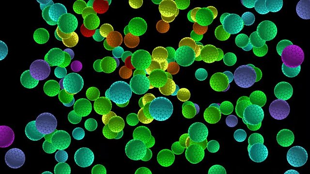 Animated Huge Germs Bacteria Virus Floating around Video Clip with transparent background Alpha Channel UHD 4K Full HD resolution