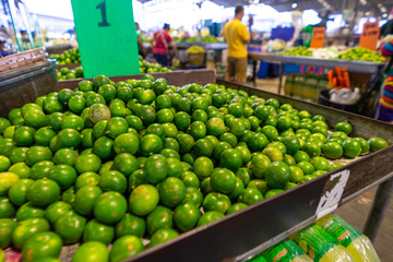 green lemon In the vegetable market