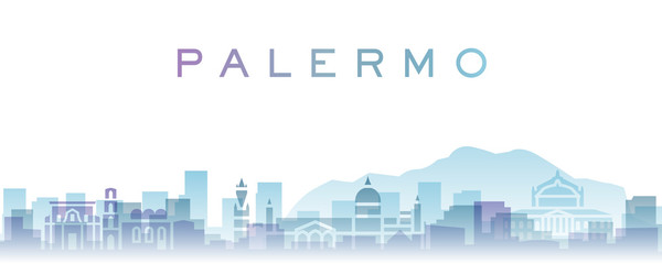 Palermo Transparent Layers Gradient Landmarks Skyline