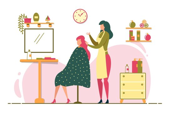 Work Professional Hairdresser in Beauty Salon.