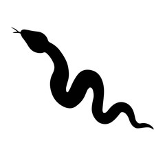  vector illustration of a black silhouette of a snake on a white background