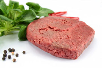 raw meat on a white background