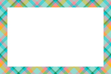 Fototapeta premium Vintage frame vector. Scottish border pattern retro style. Tartan plaid ornament.