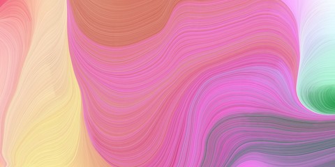 Fototapeta premium modern soft curvy waves background design with pale violet red, wheat and blue chill color