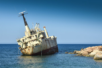 ship wreck off the coast of Cyprus