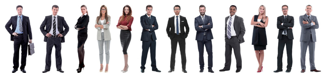 Obraz premium group of successful business people standing in a row.
