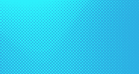 Blue halftone pop art background abstract vector comics style blank layout template with clouds beams and isolated dots pattern. For sale banner for your designe 1960s. with copy space eps10