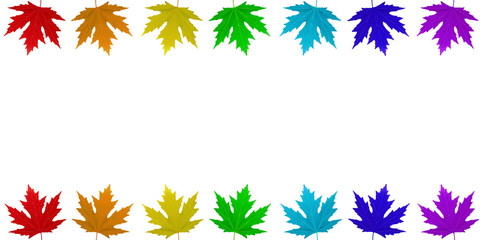 isolated leaves of rainbow colors12